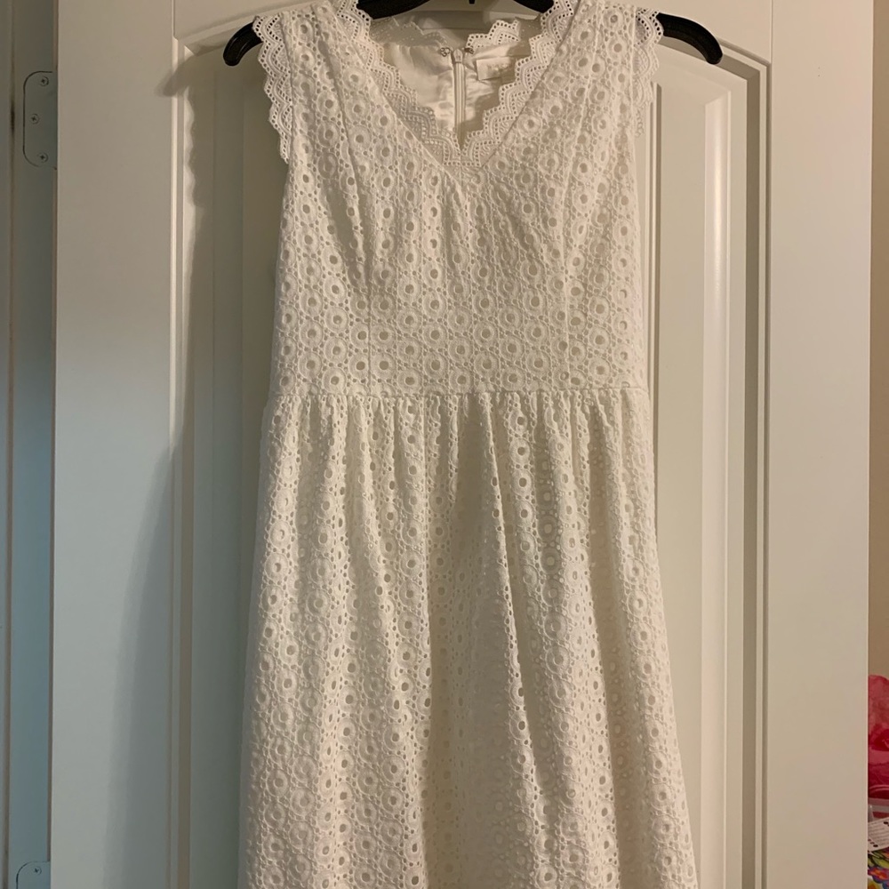 MM Couture white eyelet dress